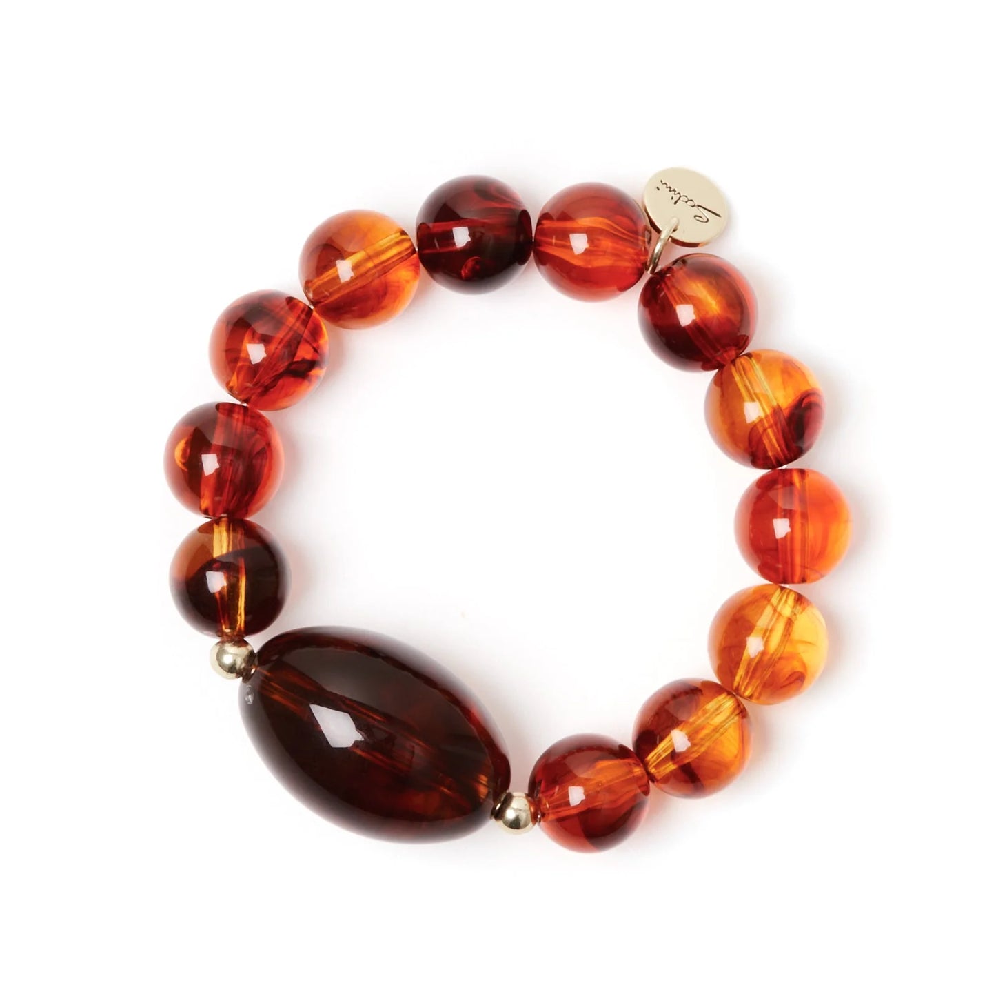 Bracciale elastico grandi boule e ovale Vieste - Ambra
