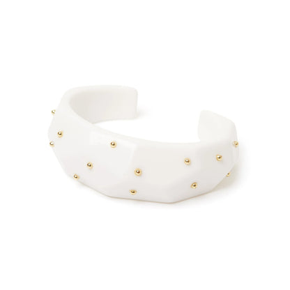 Bracciale rigido superficie poliedrica Filicudi - Bianco