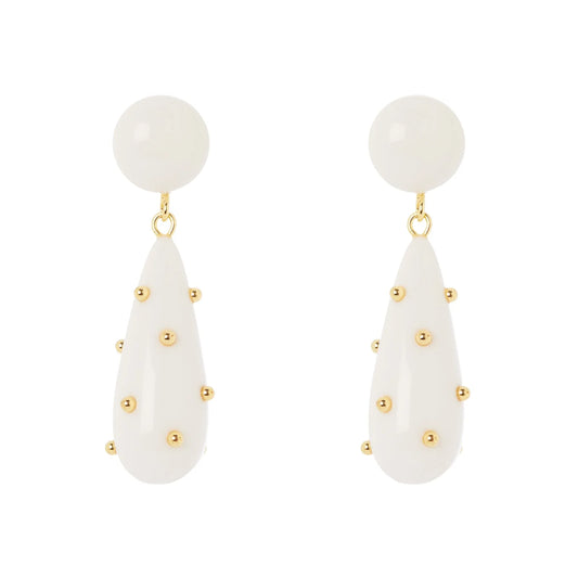 Orecchini cupolina e goccia Filicudi - Bianco