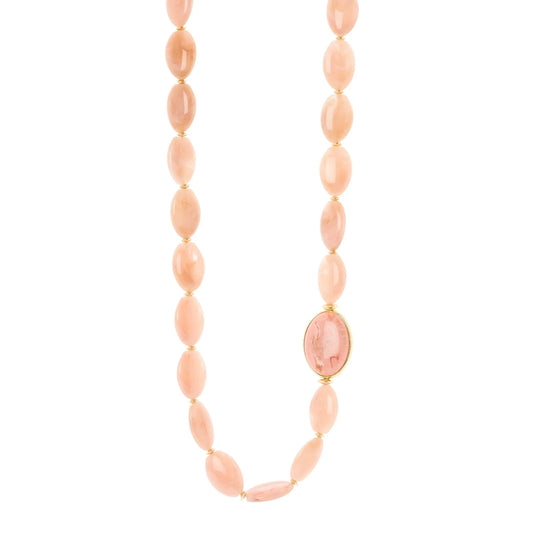 Collana lunga grandi ciottoli Harper - Rosa