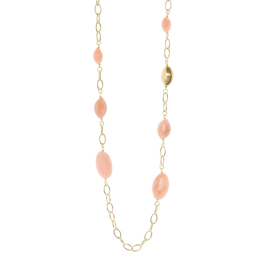 Collana lunga catena ciottoli Harper - Rosa