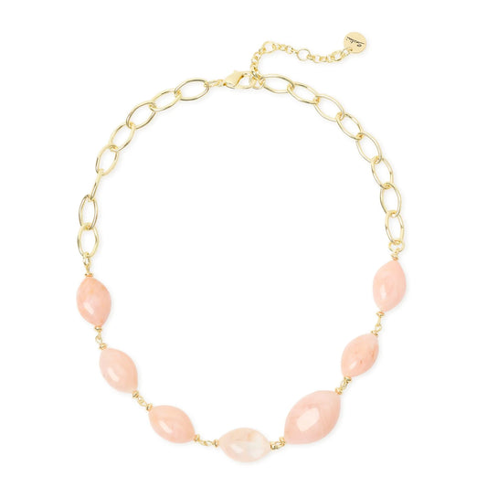 Collana corta catena ciottoli Harper - Rosa
