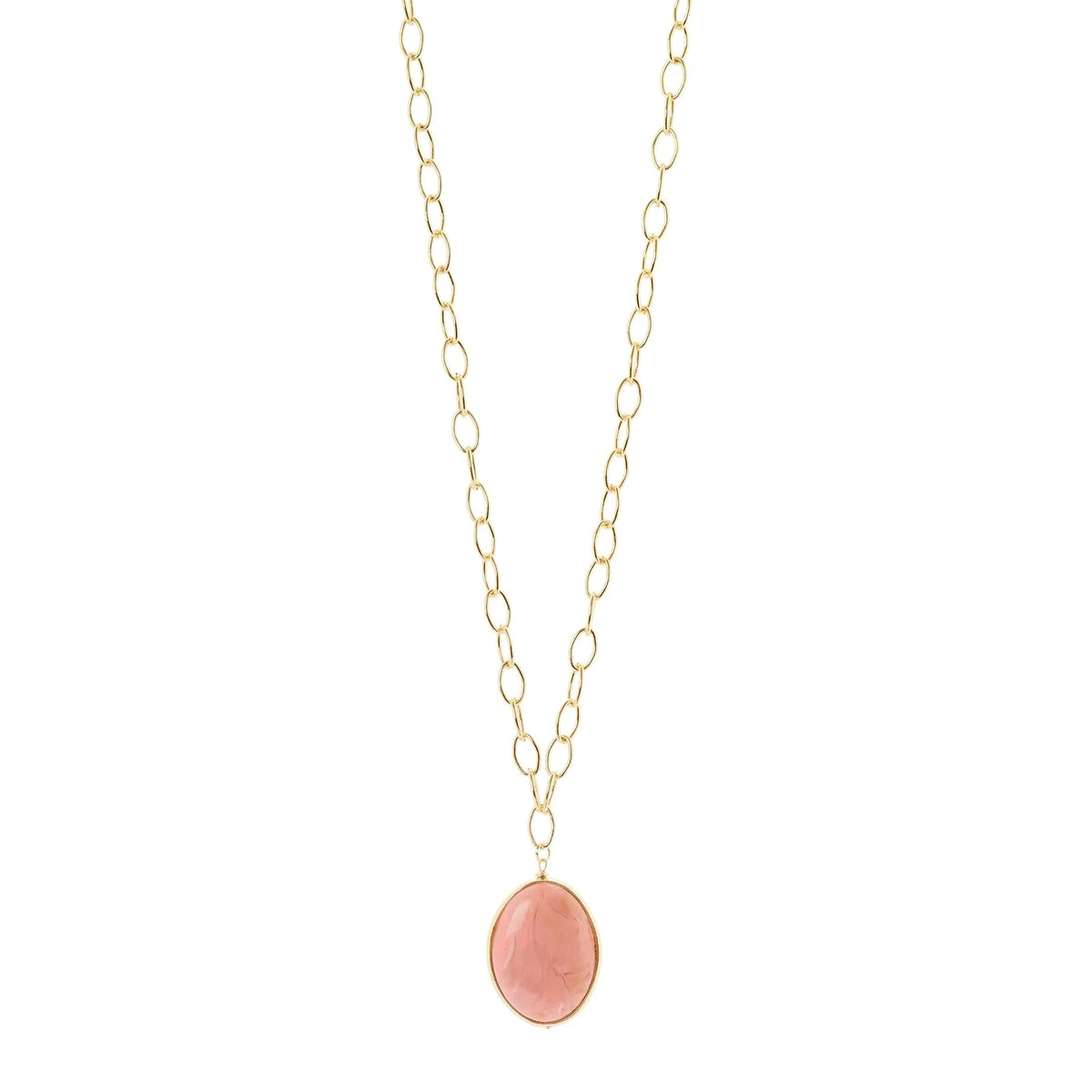 Collana lunga catena cabochon Harper - Rosa