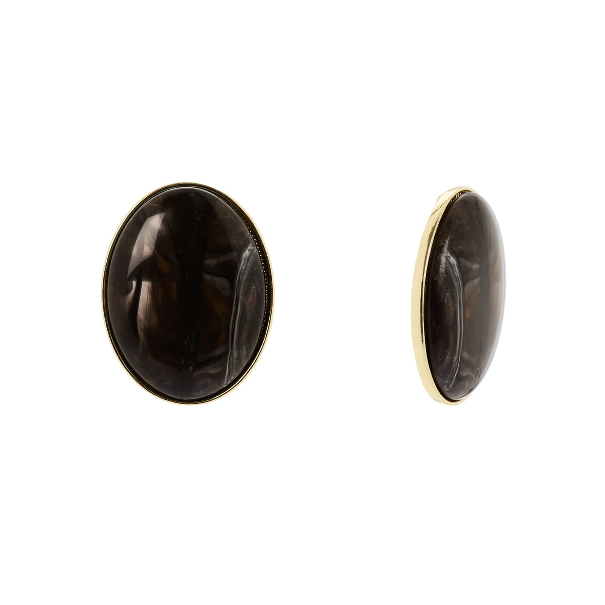 Orecchini cabochon ovale Harper - Nero