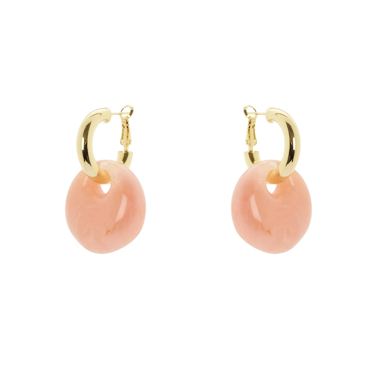 Orecchini cerchietto e pendente Harper - Rosa