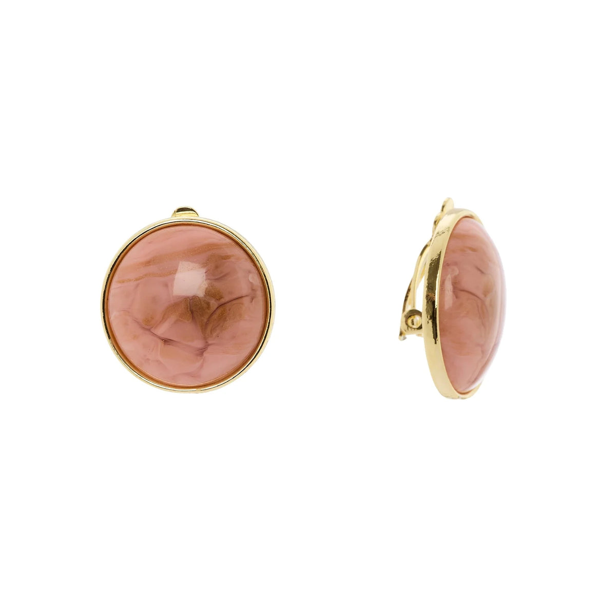 Orecchini cabochon tondo Harper - Rosa