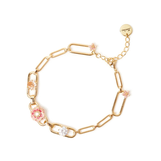 Bracciale catena e mini fiori Hanami - Multicolor