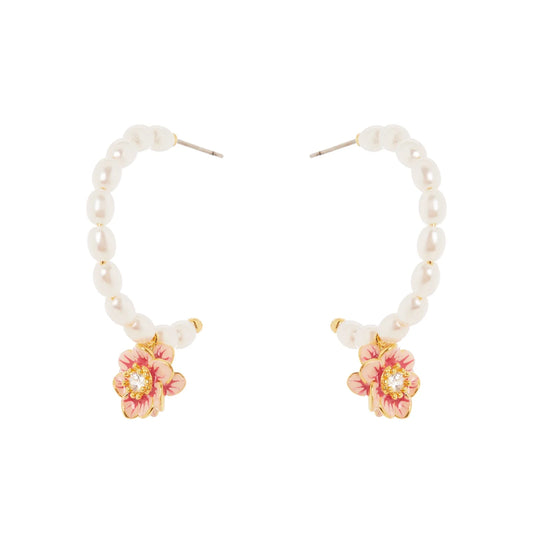 Orecchini cerchio di perle Hanami - Multicolor