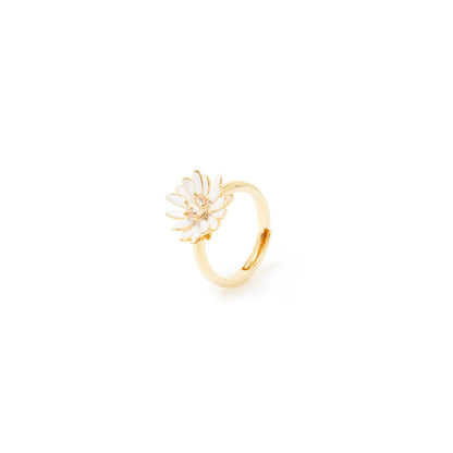 Anello con fiorellino Hanami - Bianco