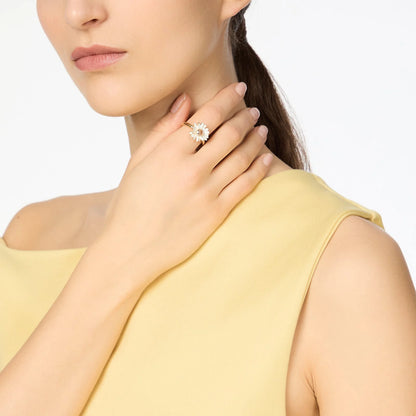 Anello con fiorellino Hanami - Bianco