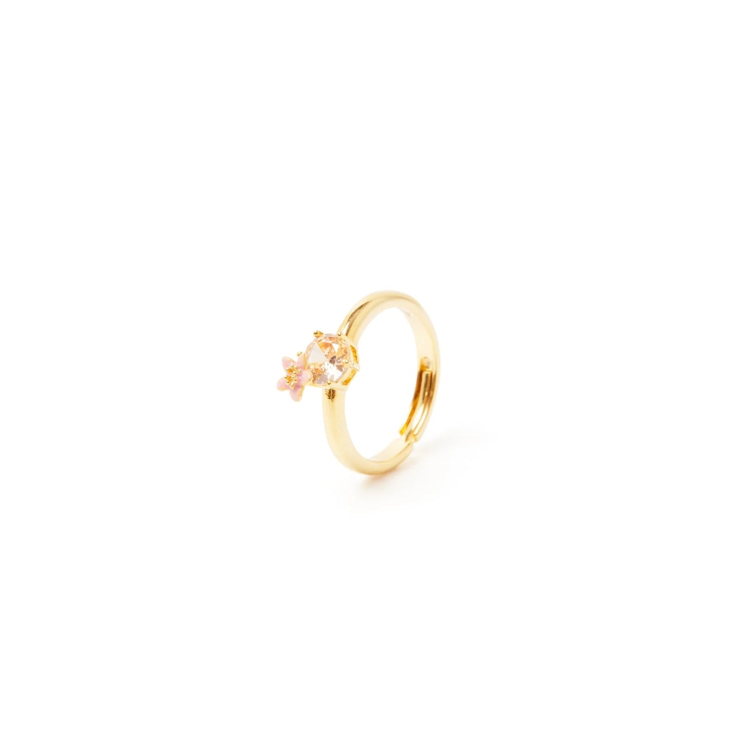Anello cristallo e fiorellino Hanami - Rosa
