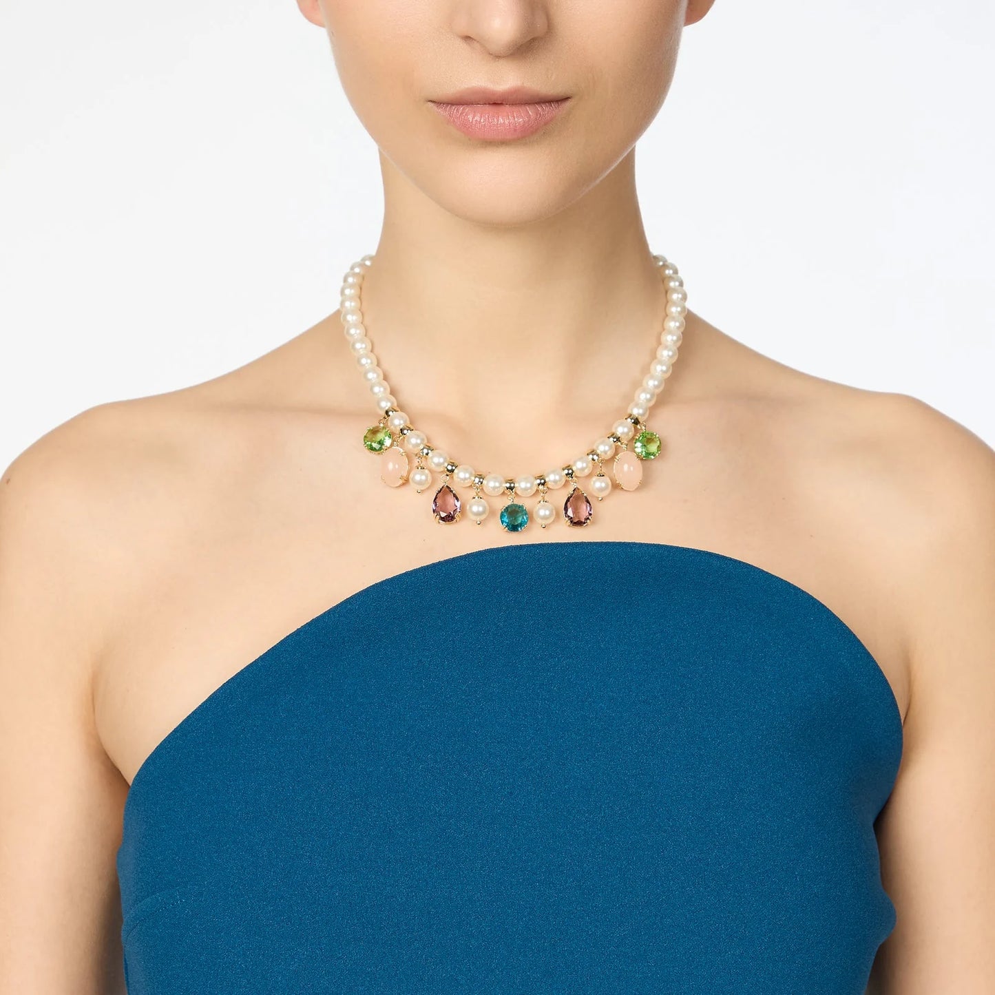 Girocollo perle e pendenti Ninfa - Multicolor