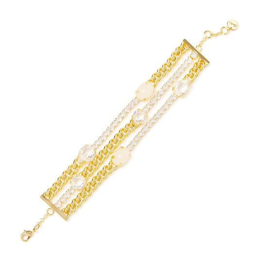 Bracciale a tre fili Ninfa - Bianco