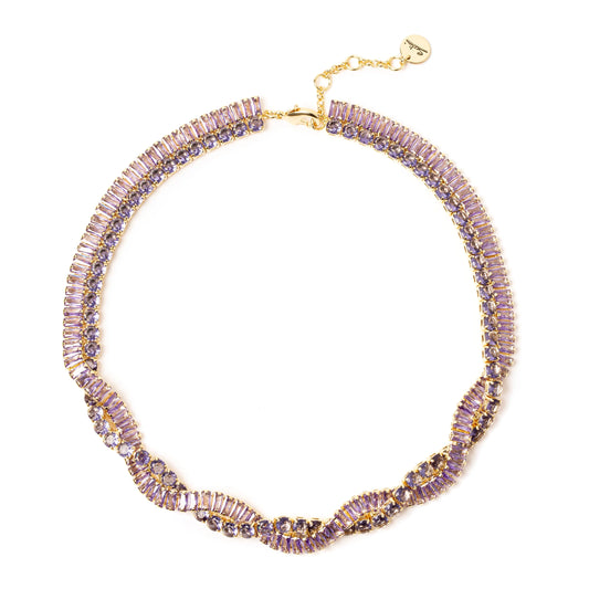 Collana corta a due fili incrociati Serenissima - Viola