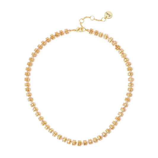 Collana corta ad anellini di zirconi Serenissima - Champagne