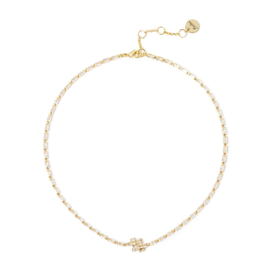 Girocollo con elemento geometrico Serenissima - Bianco