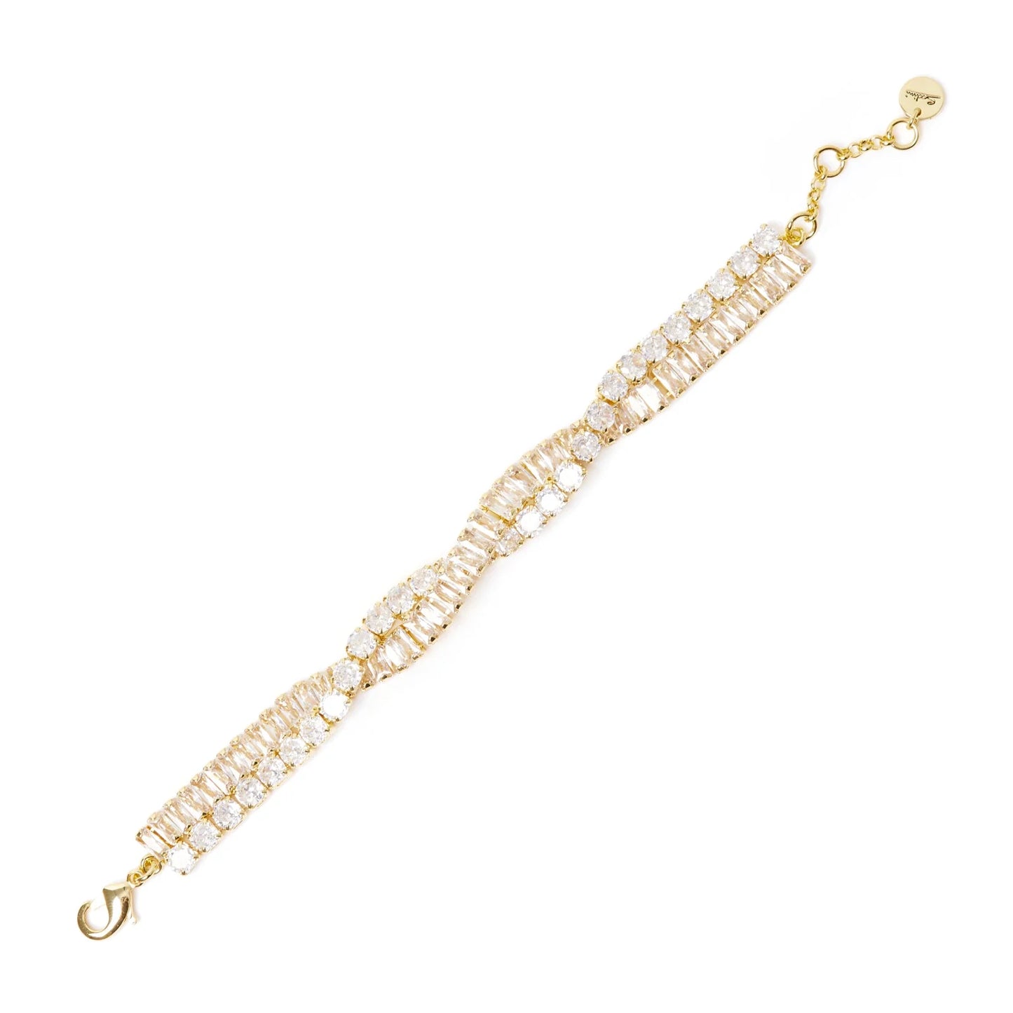 Bracciale a due fili di zirconi incrociati Serenissima - Bianco