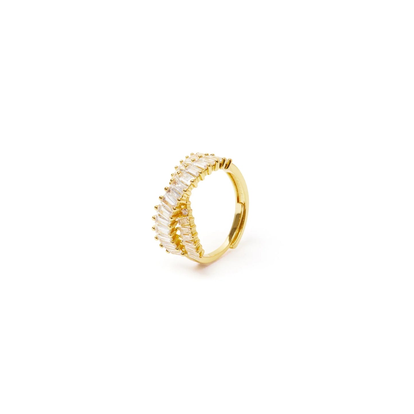 Anello a due linee incrociate Serenissima - Bianco