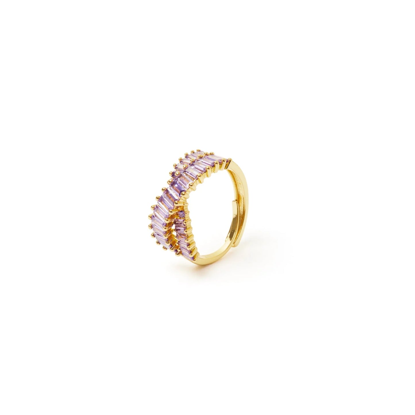 Anello a due linee incrociate Serenissima - Viola