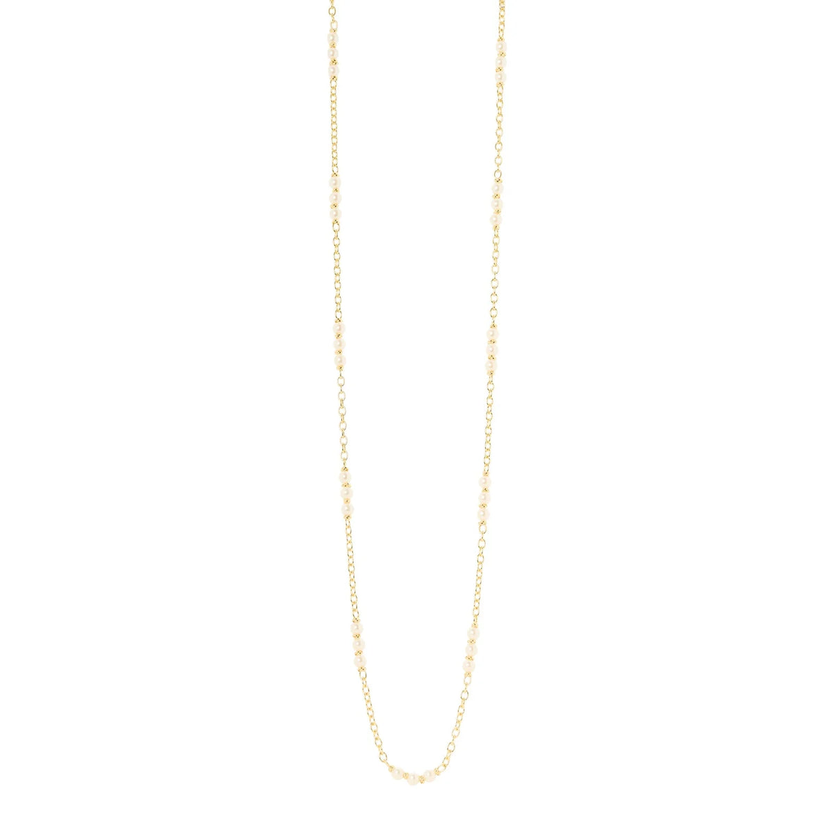 Collana lunga catena e perle Eve - Oro e bianco