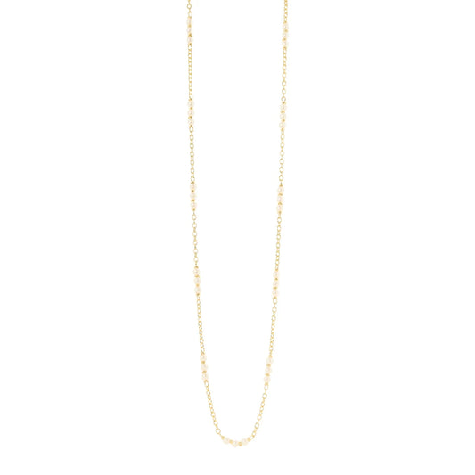 Collana lunga catena e perle Eve - Oro e bianco