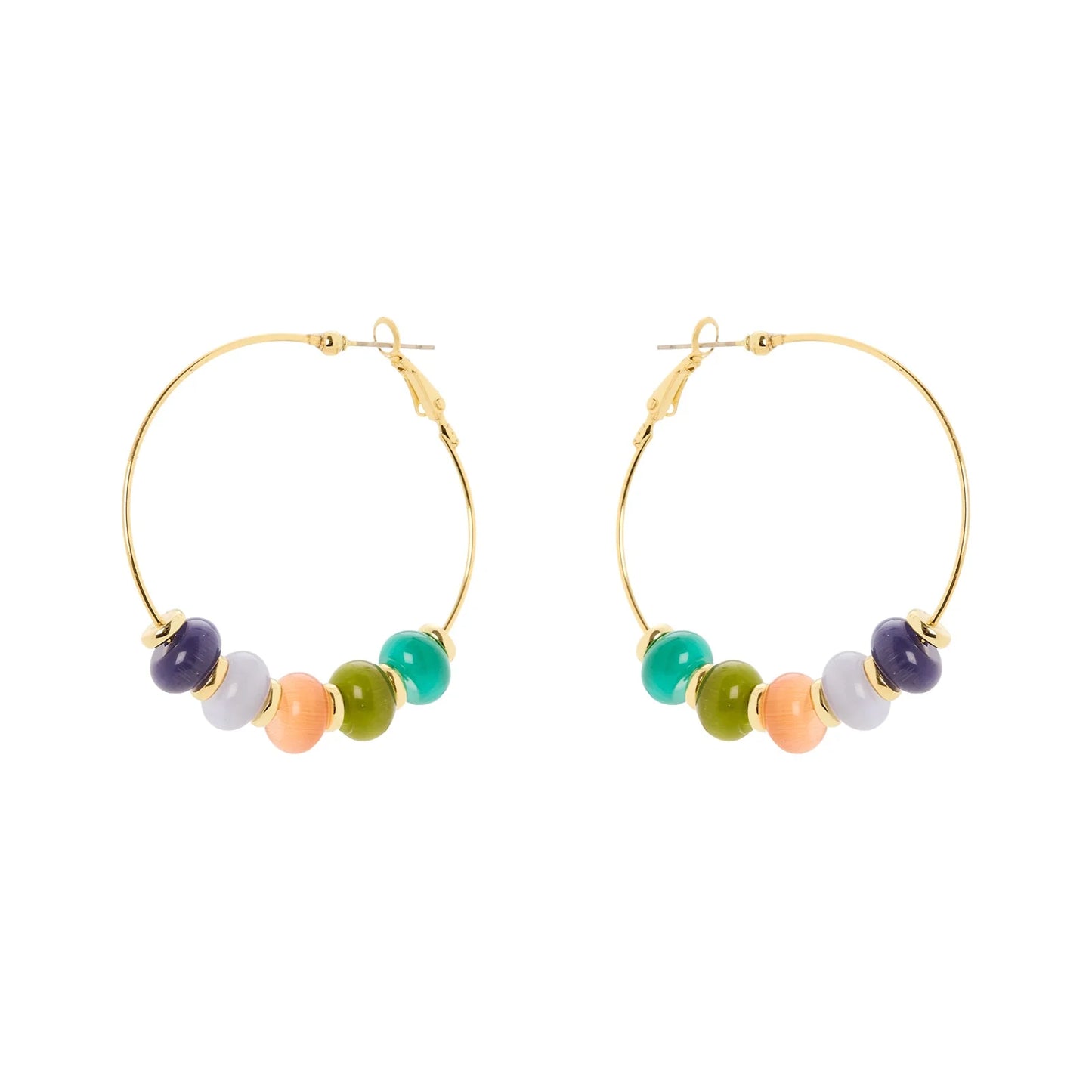 Orecchini cerchio e boule ecrasé Modern Muse - Multicolor