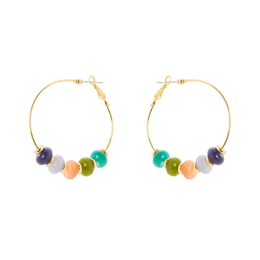 Orecchini cerchio e boule ecrasé Modern Muse - Multicolor