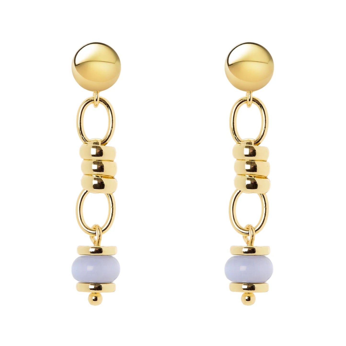 Orecchini maglie ovali anellini boule Modern Muse - Viola chiaro