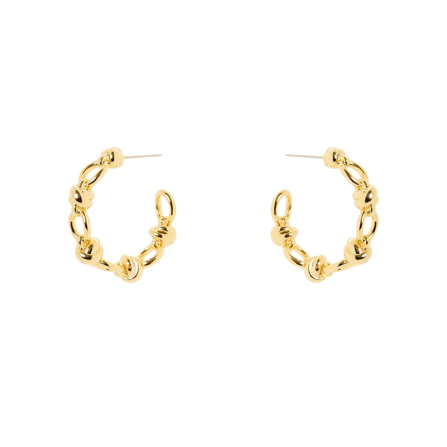 Orecchini perno cerchio catena Modern Muse - Oro