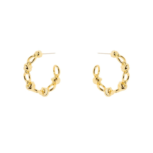 Orecchini perno cerchio catena Modern Muse - Oro