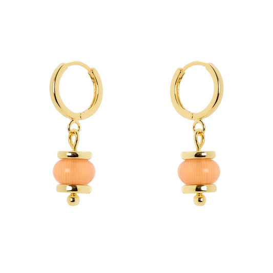 Orecchini cerchietto e boule pendente Modern Muse - Arancio