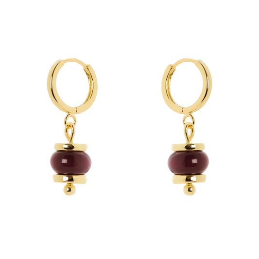 Orecchini cerchietto e boule pendente Modern Muse - Viola