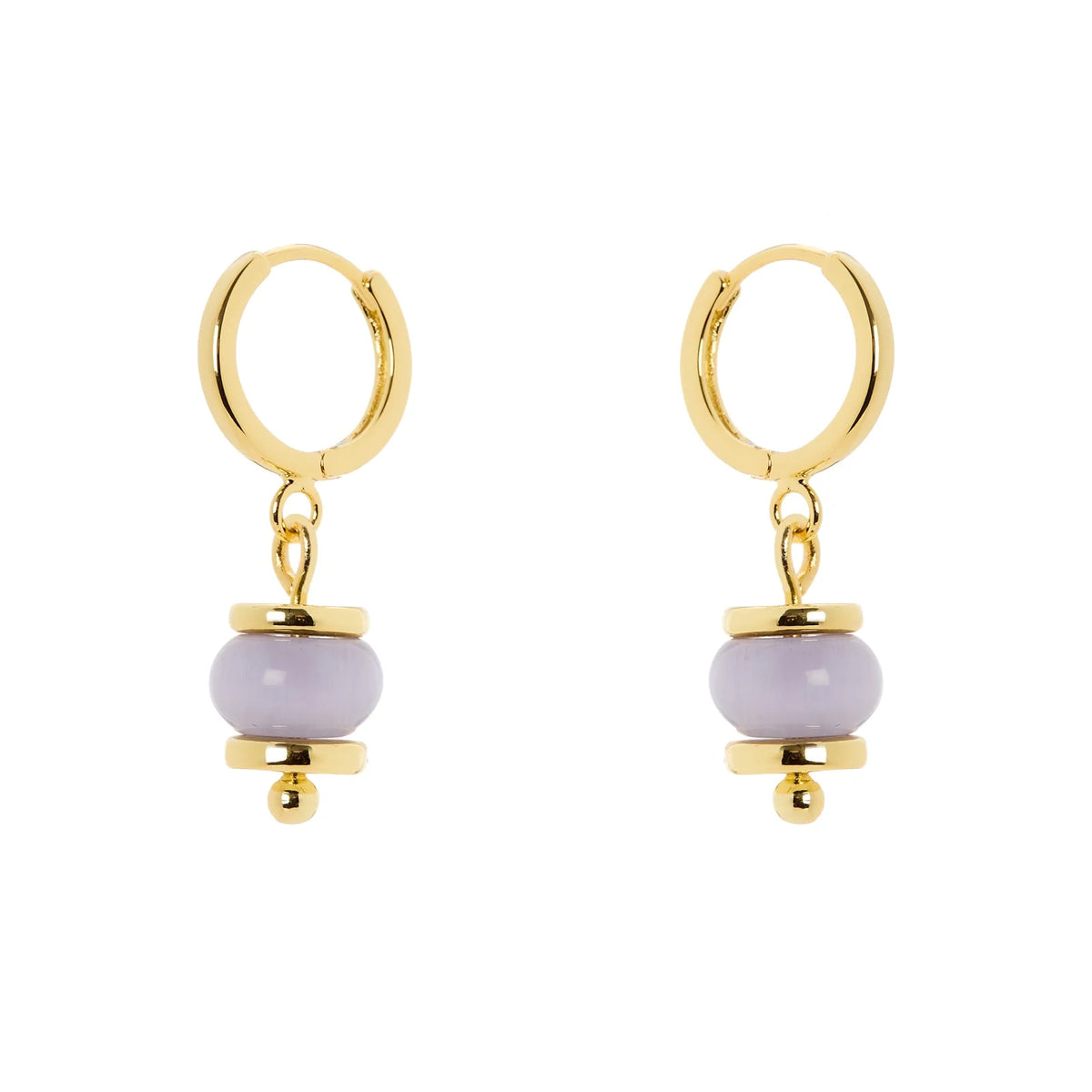 Orecchini cerchietto e boule pendente Modern Muse - Viola chiaro