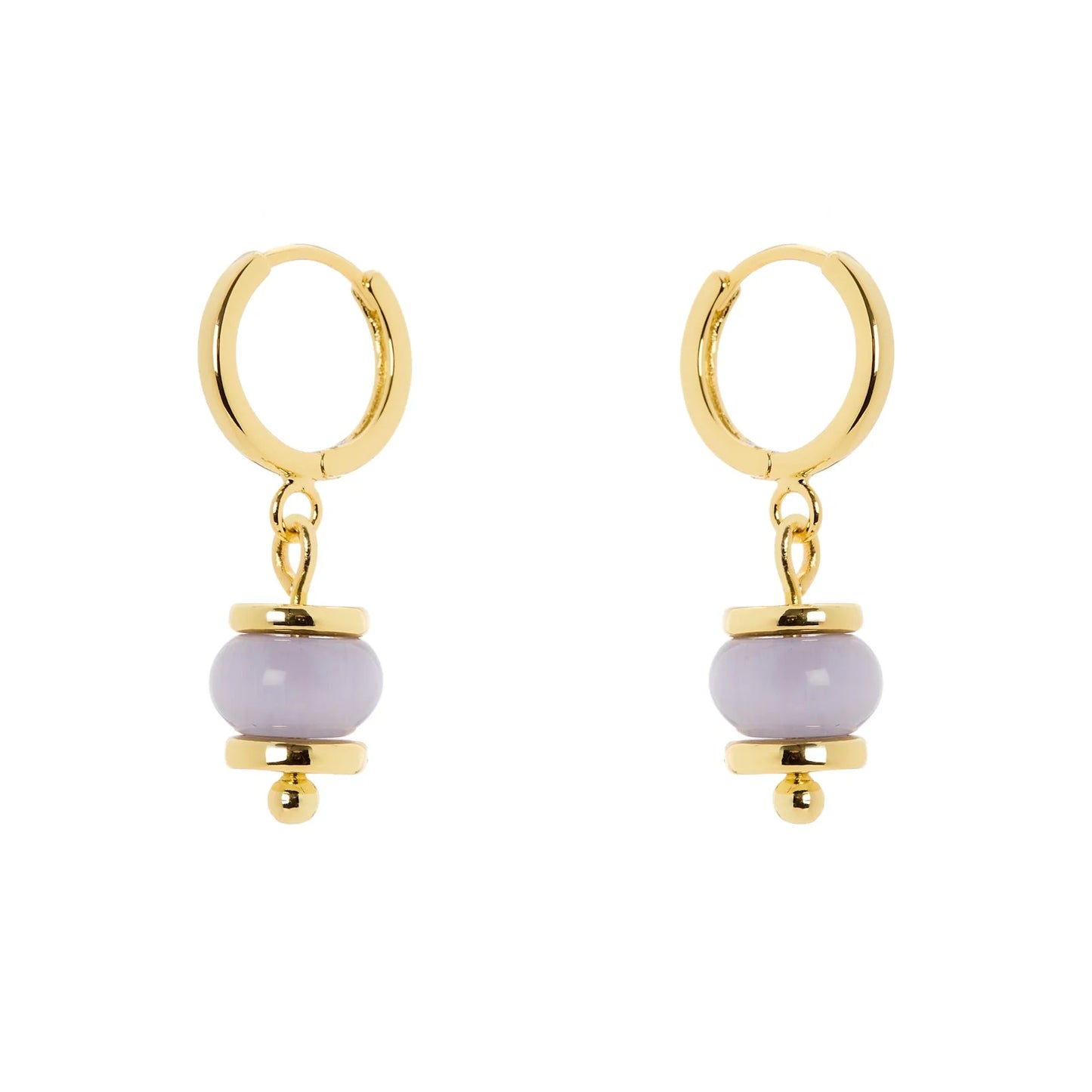 Orecchini cerchietto e boule pendente Modern Muse - Viola chiaro