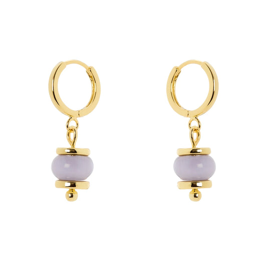 Orecchini cerchietto e boule pendente Modern Muse - Viola chiaro