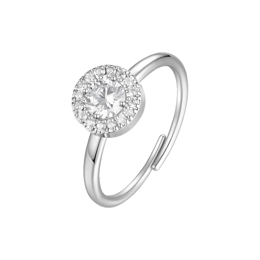 ANELLO DONNA IN ACCIAIO CON ELEMENTO CON ZIRCONI BIANCHI