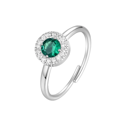 ANELLO DONNA IN ACCIAIO CON ELEMENTO CON ZIRCONI VERDI E BIANCHI