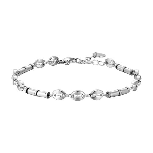 BRACCIALE UOMO IN ACCIAIO CON EMATITE SILVER