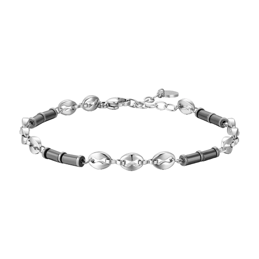 BRACCIALE UOMO IN ACCIAIO CON EMATITE GRIGIA