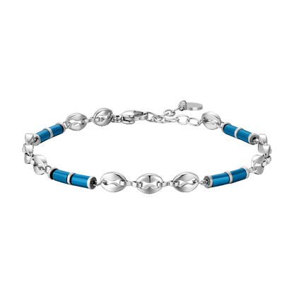 BRACCIALE UOMO IN ACCIAIO CON EMATITE BLU