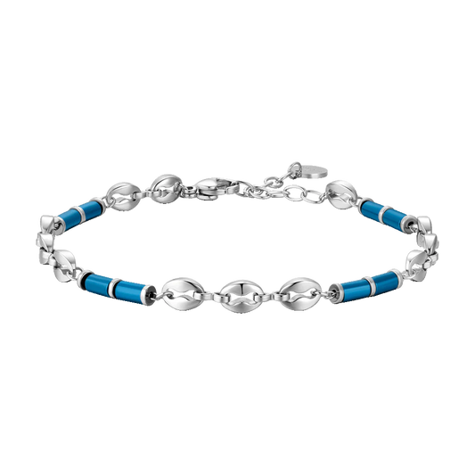 BRACCIALE UOMO IN ACCIAIO CON EMATITE BLU