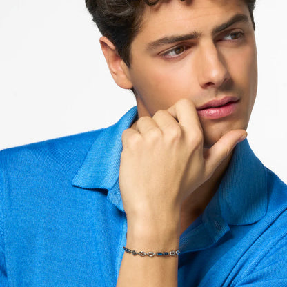 BRACCIALE UOMO IN ACCIAIO CON EMATITE BLU
