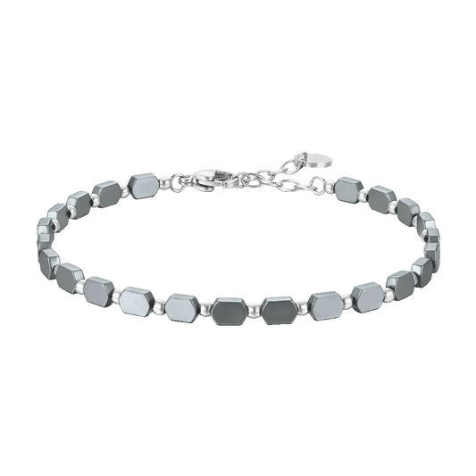 BRACCIALE UOMO IN ACCIAIO CON EMATITE GRIGIA