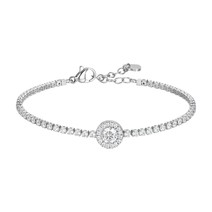 BRACCIALE TENNIS DONNA IN ACCIAIO CON ELEMENTO CON ZIRCONI BIANCHI