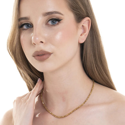 COLLANA DONNA IN ACCIAIO IP GOLD CON EMATITE