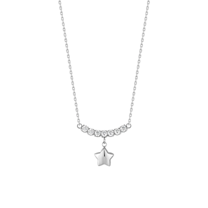 COLLANA DONNA IN ACCIAIO CON STELLA E ZIRCONI BIANCHI