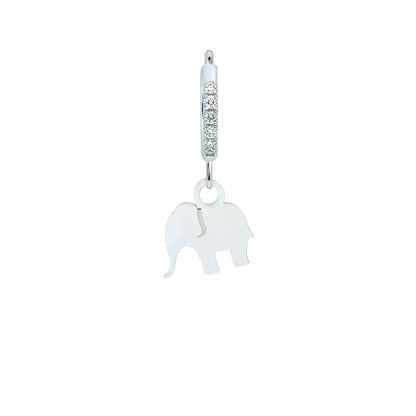 Orecchini anelle “La piuma magica e l’elefante”