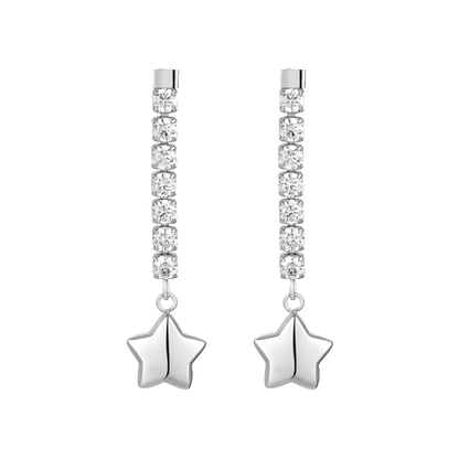 ORECCHINI DONNA IN ACCIAIO CON STELLA E ZIRCONI BIANCHI