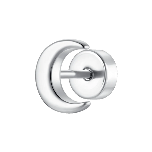 PIERCING ORECCHIO DONNA IN ACCIAIO FORMA LUNA