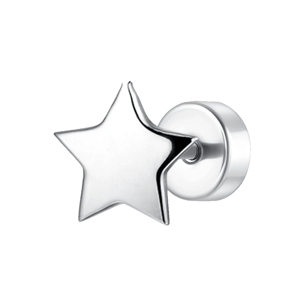 PIERCING ORECCHIO DONNA IN ACCIAIO FORMA STELLA